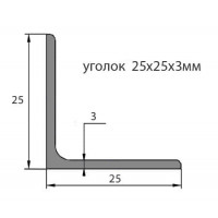 Уголок стальной 25х25х3 Уголок стальной 25х25х3